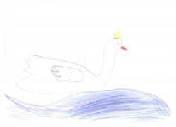 "Лебедь белая плывет". Урванцова Ксюша, 6 лет